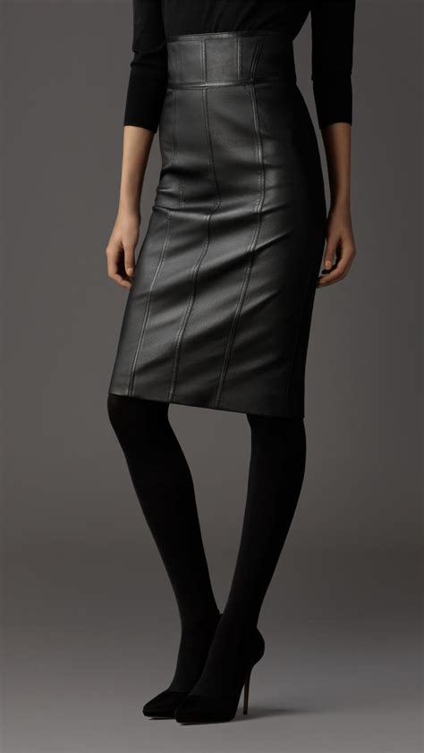 burberry london leather pencil skirt|Burberry Leather Skirts .